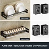 Dish Rack Punch-free Kitchen Organizer Storage Drying Shelf Wall-mounted Multifunction Drain Chopsticks Spoon Tableware Holder 4