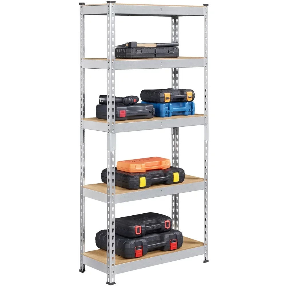 

SmileMart 5-Shelf Boltless & Adjustable Steel Storage Shelf Unit, Black, Holds up to 330 lb Per Shelf