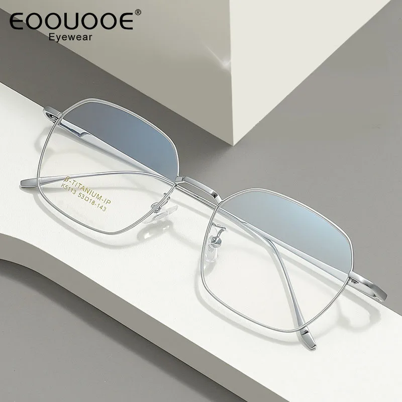 

New Women's Glasses Frame Titanium Men Eyeglasse Geometric Myopia Eyewear Medical Prescription Retro Design UV Protection