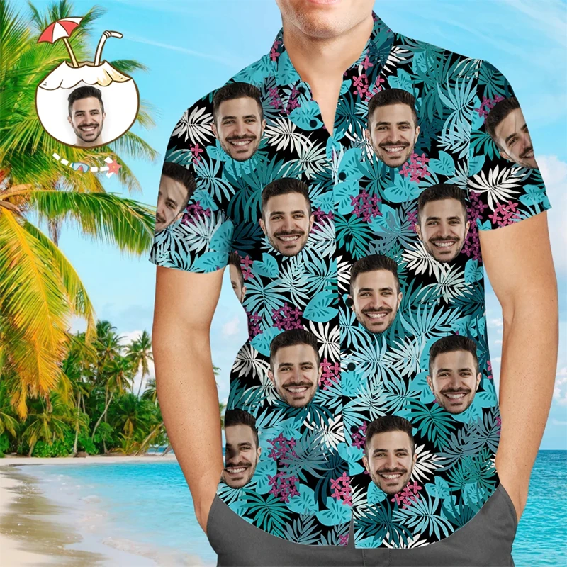 Unisex Hawaiian Shirts Custom Funny 3d Diy Print Button Shirts Short Sleeves/long Sleeves Hawaii Shirt Tops European Size 6xl 6