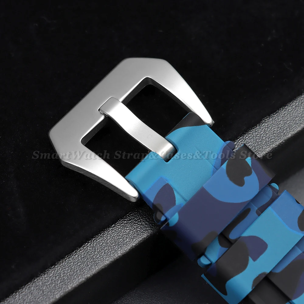 Stitching Sports Silicone Watchbands - Soft Comfortable Rubber Strap in Blue, Black, and Brown