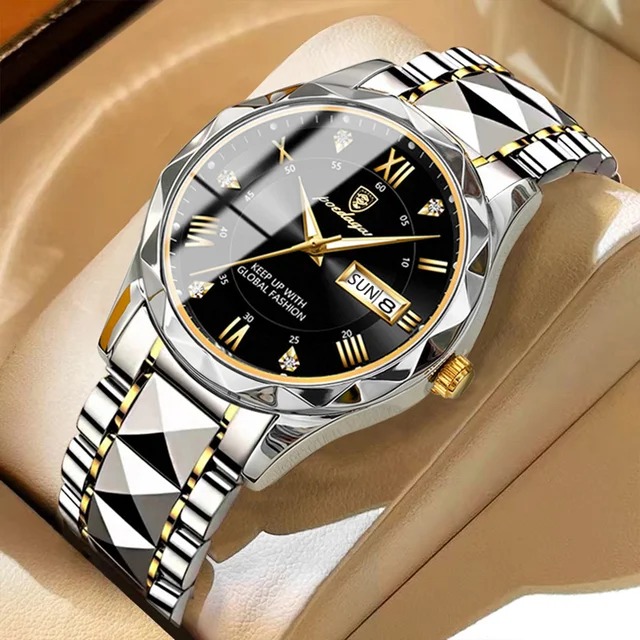 POEDAGAR Top Brand Luxury Man Wristwatch Waterproof Luminous Date Week Men Watches Stainless Steel Quartz Men's Watch Male reloj 6