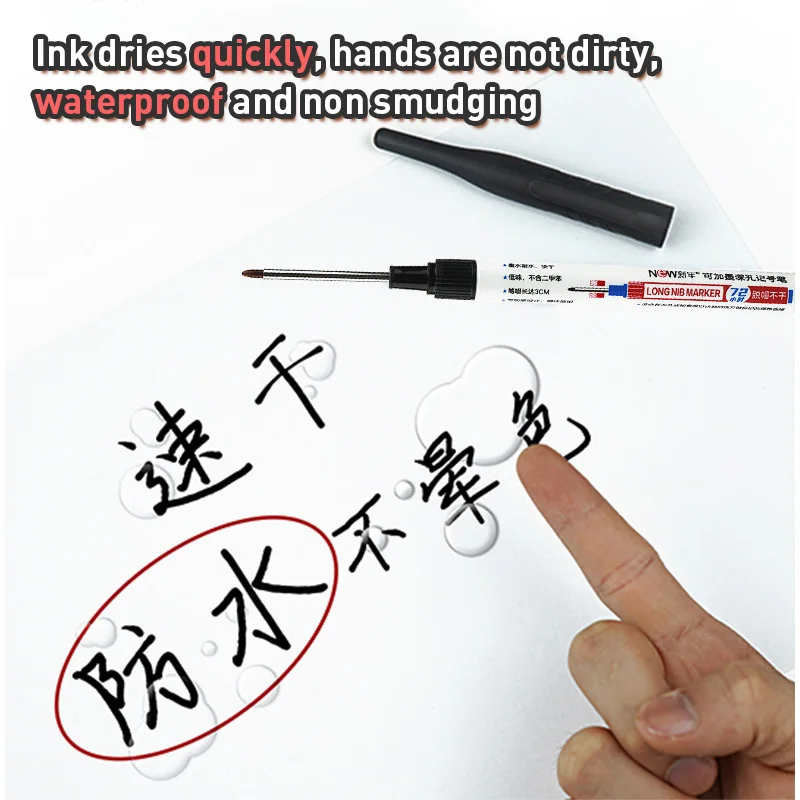 Waterproof Multi-Purpose 32mm Deep Hole Marker Pens - 1-8 Pcs in 4 Colors for Wood Tile Metal  Bathroom Use