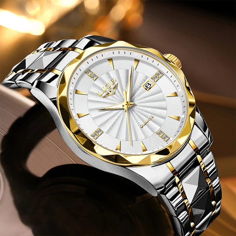 LIGE Luxury Women's Luminous Quartz Waterproof Stainless Steel Watch