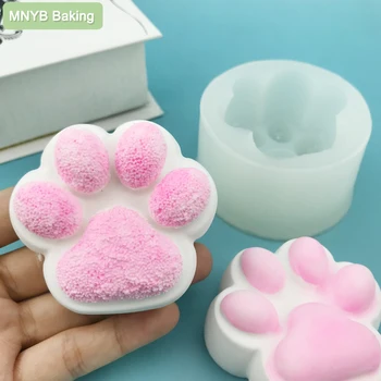 큰 고양이 동물 발 실리콘 몰드 귀여운 디자인 모델링 퐁당 케이크 도구, 아이스 몰드 캔들 비누, 수제 DIY 선물 집 장식