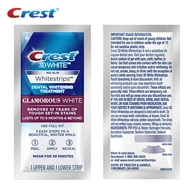 Teeth Whitening Strips Crest 3D Glamorous Whitestrips Professional Effects 30 Minutes White Teeth no Pain Oral Hygiene Care