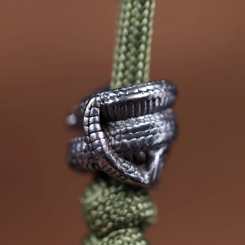 Paracord Bracelet Paracord Bracelet Accessories Paracord Accessories Outdoor Knife Lanyard Outdoor Accessories Paracord Lanyard Pendants Black Brass Rattlesnake Knife Beads DIY EDC Umbrella Rope Lanyard Paracord Bracelets Snake Pendants Jewelry Outdoor Accessories
