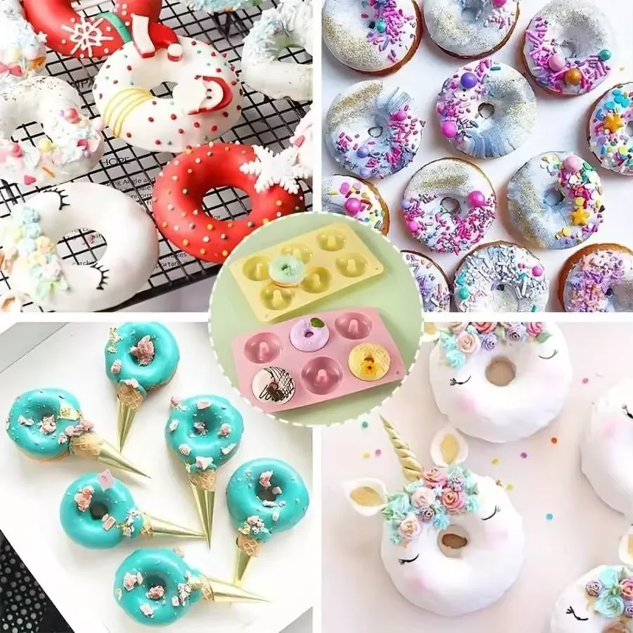 Silicone High-Temperature Resistant Round Baking Mold for Donuts, Cakes, and Pastries