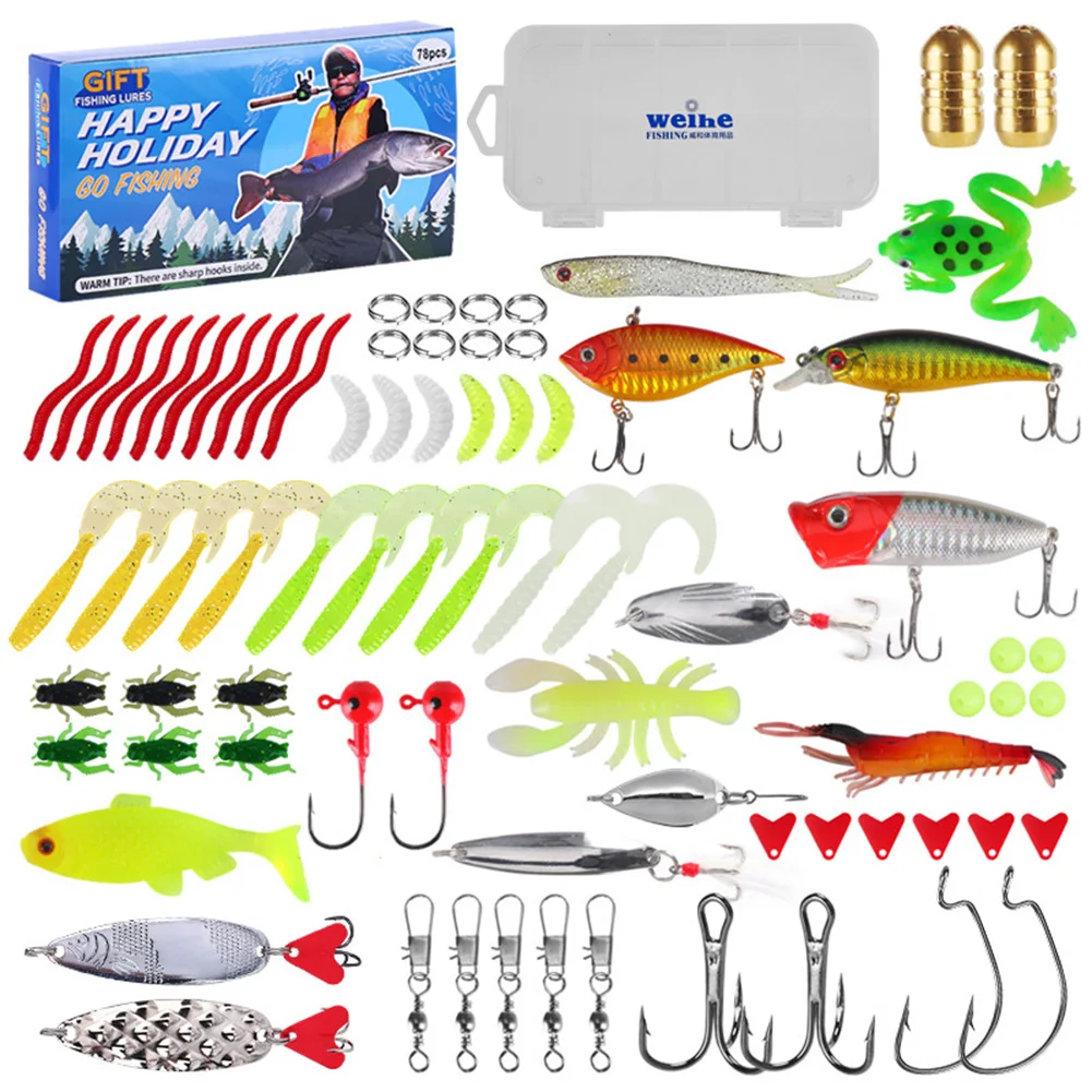Christmas advent calendar Fishing advent calendar Fishing Tackle Set Advent Calendar Box Christmas Fishing Lures Set Various Fish Bait Surprise Gifts Box for Lover