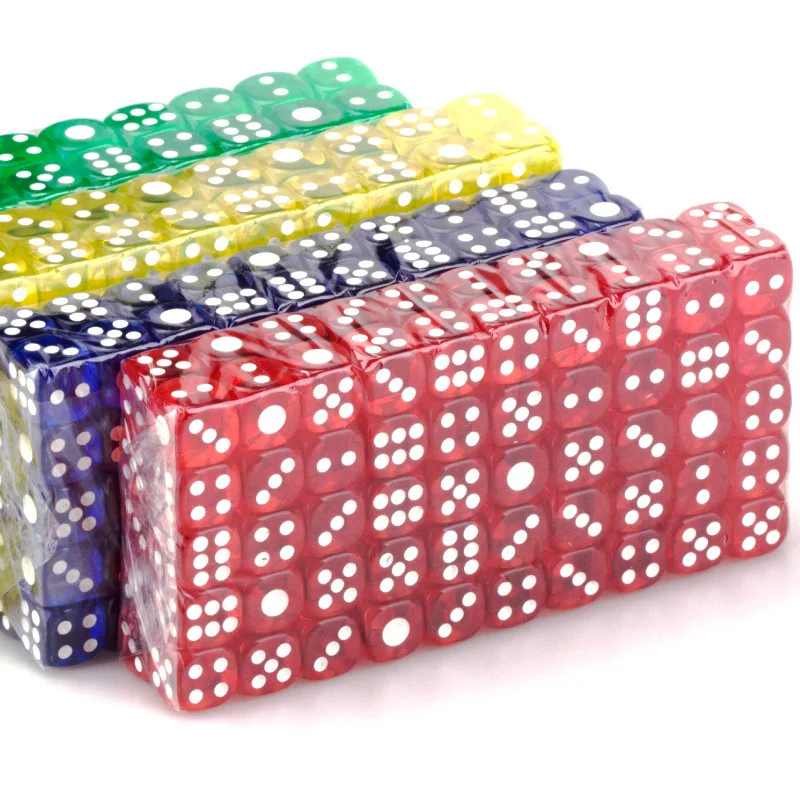 Mahjong Transparent Dice 36 PCS 16MM Adults Board Games Acrylic Counting Cubes Party Leisure Time Juegos De Mesa Divertidos