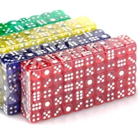 36PCS 16MM Mahjong Transparent Dice Adullts Board Games Acrylic Counting Cubes Party Leisure Time Juegos De Mesa Divertidos 1