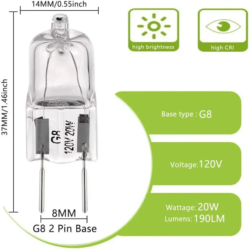 새로운 5/10/20PCS G8 120V 20W 35W 50W 크리스탈 램프 할로겐 전구 LED 램프 전구 에코 할로겐 전구 삽입 비즈