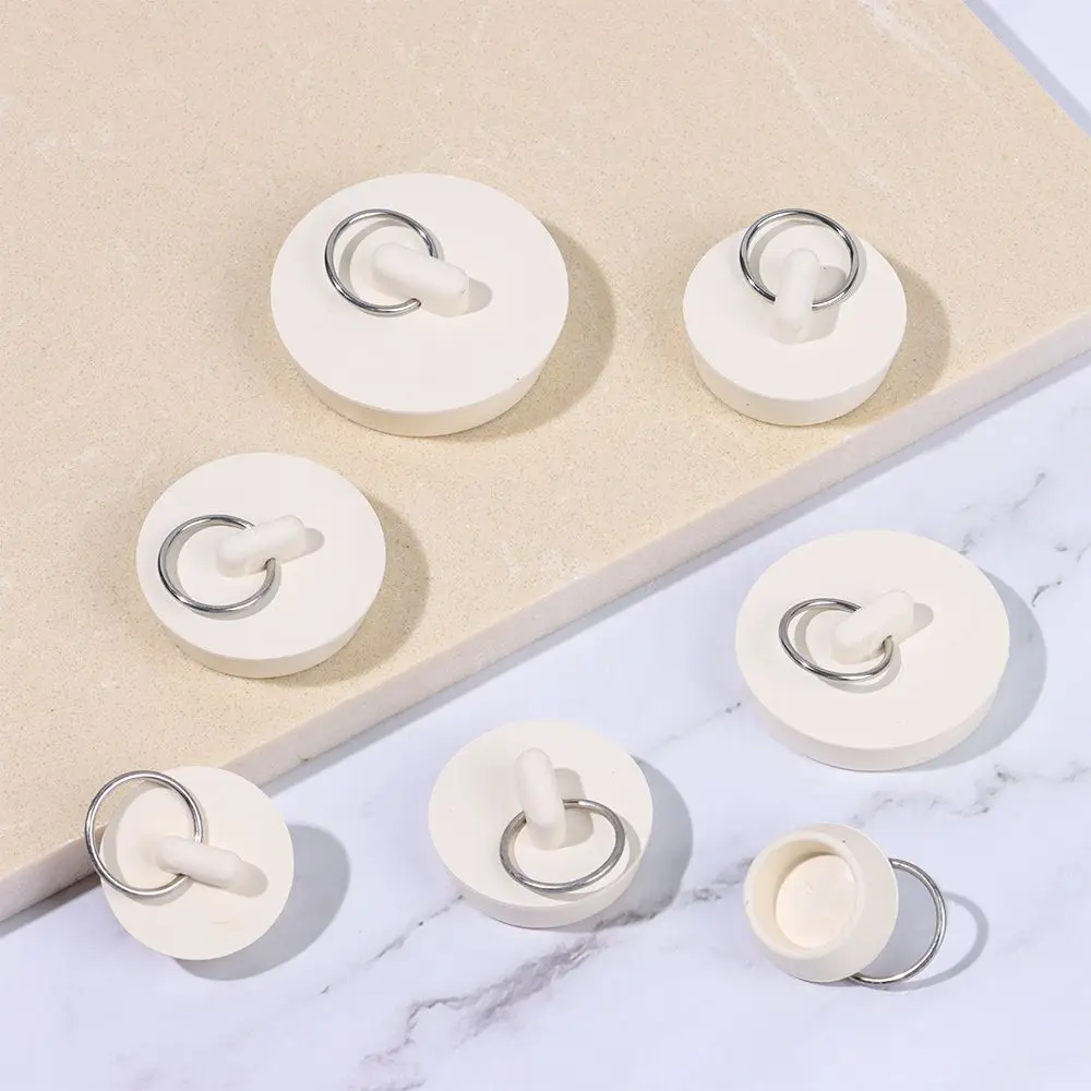 Kitchen Bathroom Water Sink Plug Hanging Ring Round Rubber Bathtub Stopper Leakage-proof Sewer Drain Cover
