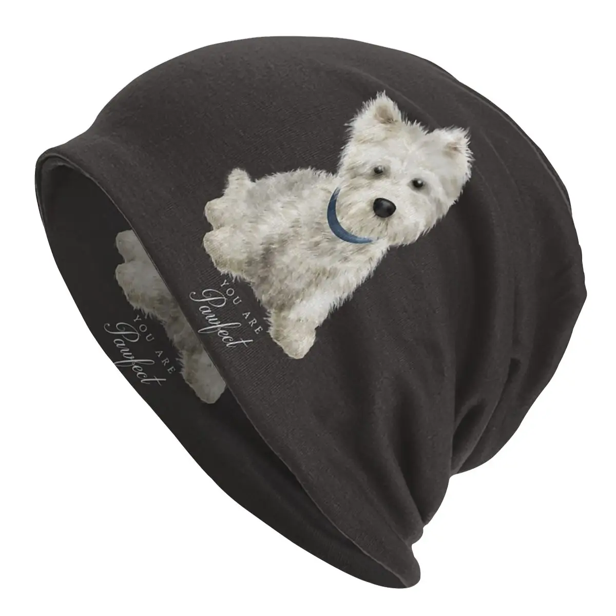 Westie West Highland Terrier Dog Cute Puppy Cap Street Skullies Beanies Hat Men Women Summer Warm Multifunction Bonnet Knit Hat 