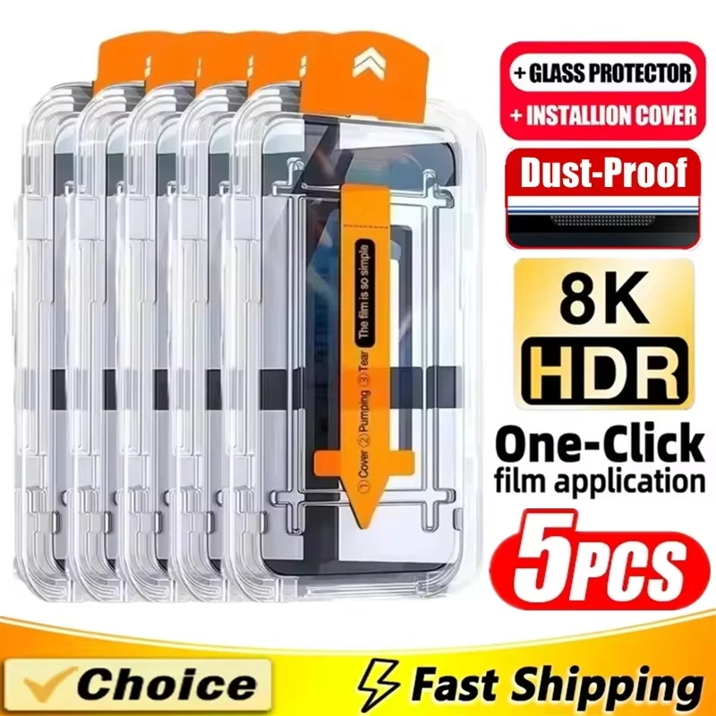 1-5PCS Protezione Dello Schermo Senza Polvere Per Samsung A17 5G A16 A15 A26 A25 A14 A13 A07 A06 A05s A05 A24 A23 A22 A12 Vetro Temperato