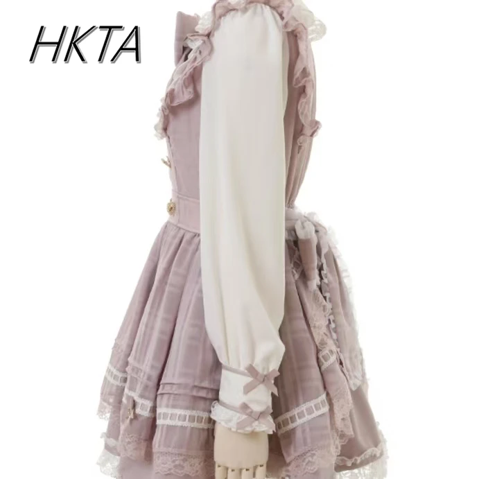 Japanese Liz Dress Women Mine Series Mass-produce Slim-fitting Maid Lolita Dresses Spring New Doll Collar Long-sleeve Dress