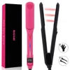 Infrared Hair Straightener Curler Ceramic Plate 230℃ / 450°F Fast Heating Professional 2 In 1 Hair Flat Irons 100-240V 1