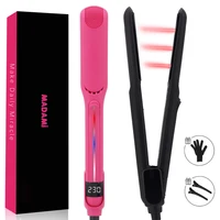 Infrared Hair Straightener Curler Ceramic Plate 230℃ / 450°F Fast Heating Professional 2 In 1 Hair Flat Irons 100-240V 1