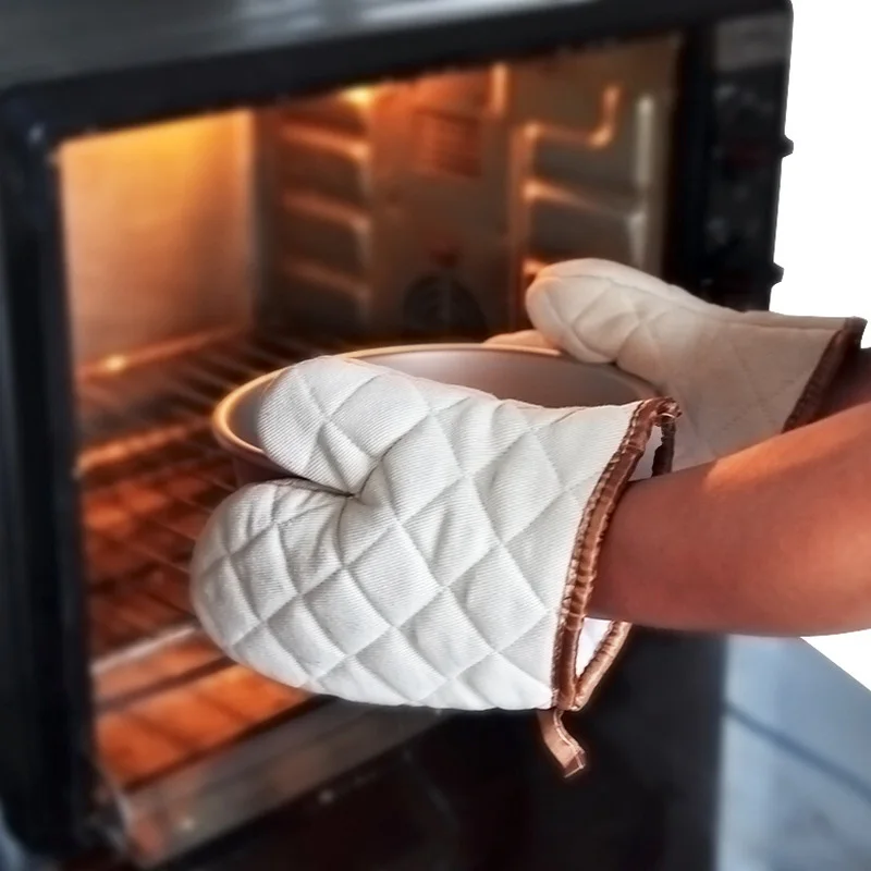 

2pcs Microwave Oven Glove Kitchen Tool 1Pcs Mitten Terylene Insulated Heatproof Resistant Non-slip Baking Gloves Thickening