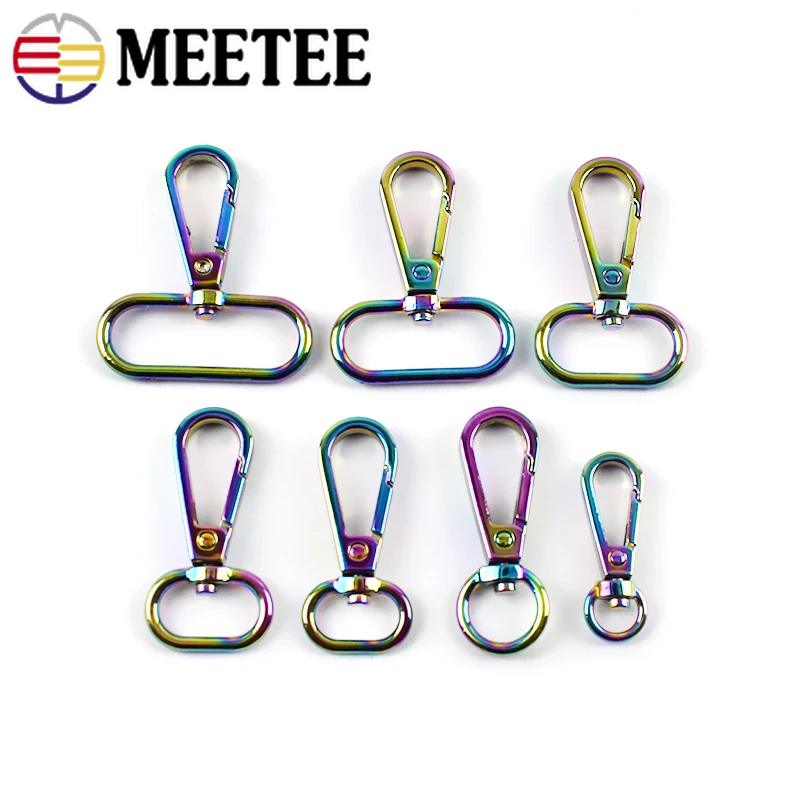 Meetee 5/10pcs 832mm Colorful Key Chain Hooks Metal Lobster Clasp
