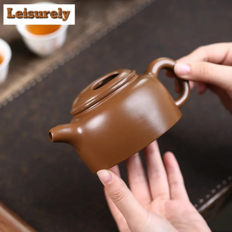 270ml Aesthetic Yixing Purple Clay Teapots Handmade Cattle Lid Lotus Seed Pot Raw Ore Gold Zhu Mud Kettle Zisha Tea Set Tea Gift