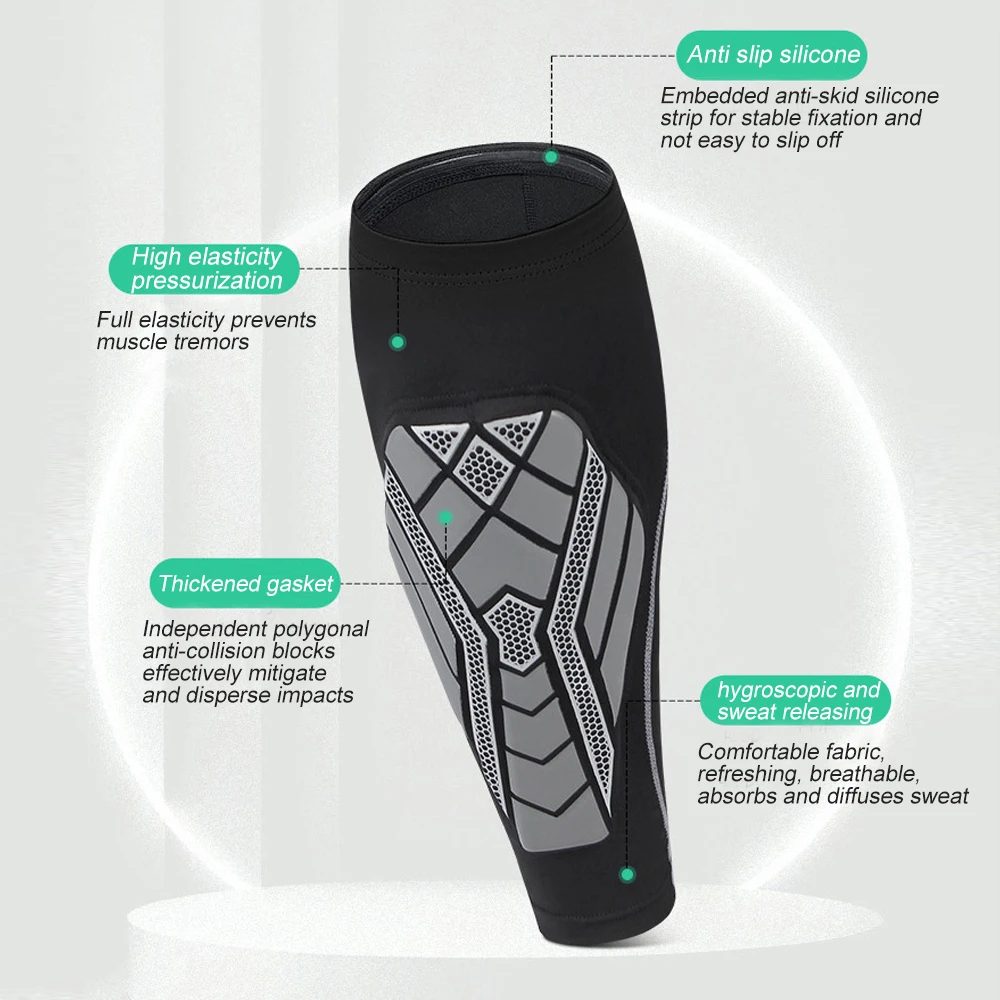 1Pcs Calf Compression Sleeves with EVA Pad for Men Women-Leg Support for Shin Splints-Shin Guards Running Football soccer shin guards shin guard pads calf compression sleeves calf compression sleeve