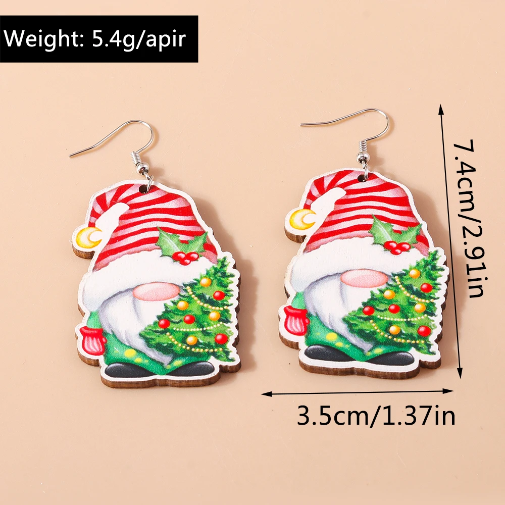 Aihua Neue Weihnachtsohrringe aus Holz für Frauen, niedlicher Weihnachtsmann, Schneemann, Schneeflocke, Hirsch, Baum, Ohrringe, Neujahrsparty, Schmuck, Geschenke – Detail 34