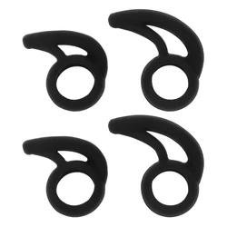 Universal Silicone Earbud Tips with Earhook and Earpads - Premium Replacement Cushions (Black)