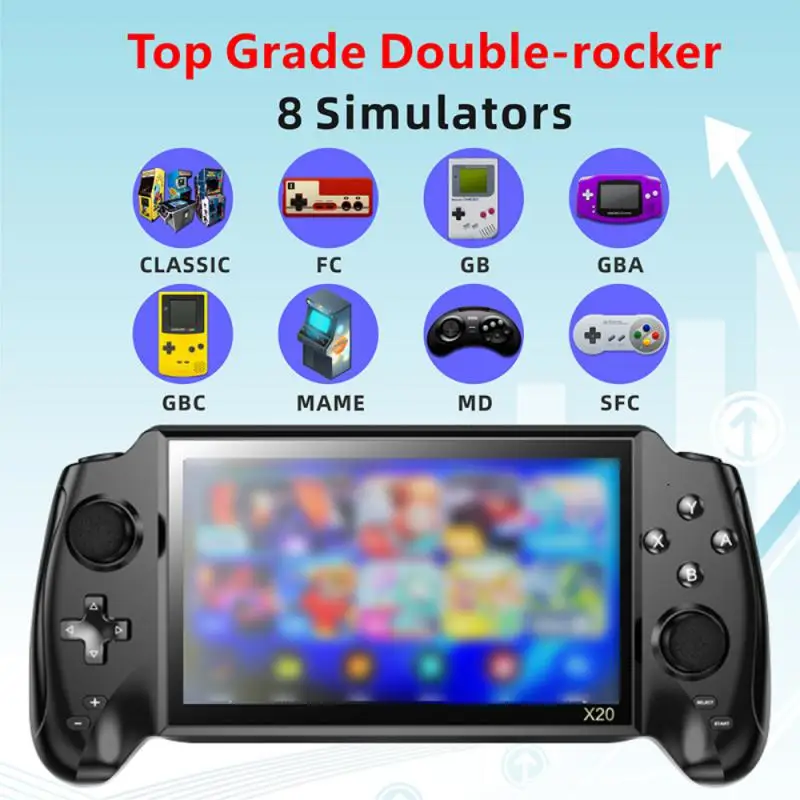 

X20 Portable Retro Handheld Game Console 7-inch Children's Gift Linux System Classic Retro Handheld Game Console For NES GBA FC