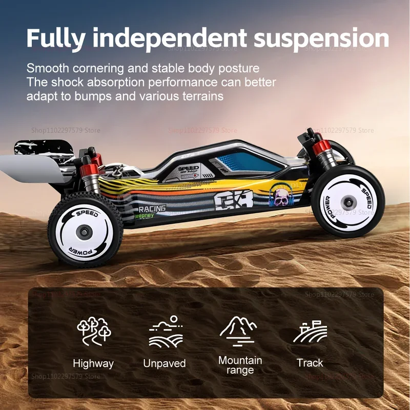 WLtoys 244016 1:24 스케일 RC카, 25km/h 브러시리스 모터 2WD 오프로드 버기, 합금 섀시 드리프트 레이싱 장난감 (성인 및 남아용 선물)