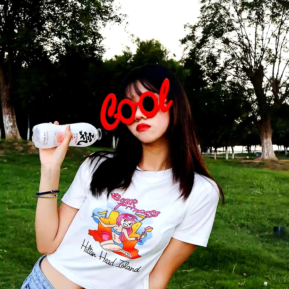 Red Cool Lettering Party Glasses – Fun Personalized Photography & Holiday Accessories