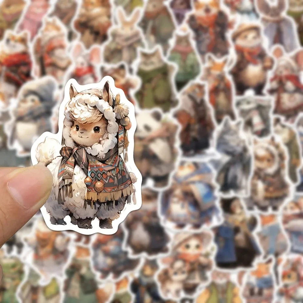 10/30/50PCS Cartoon Colorful Fantasy Animals Stickers DIY Toys