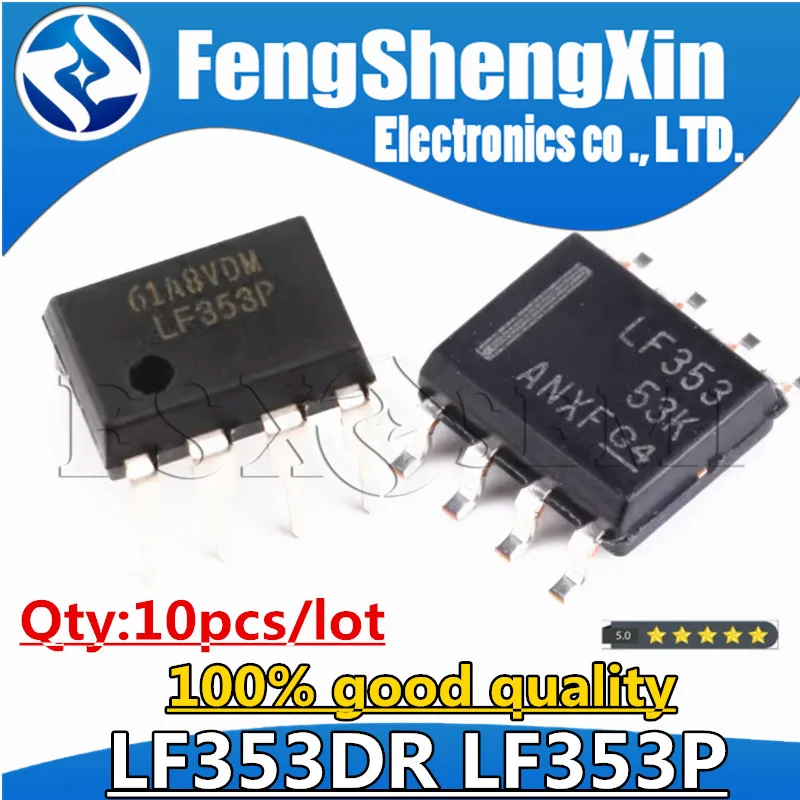 

10pcs/lot LF353DR LF353 SOP-8 LF353P DIP-8 JFET-INPUT DUAL OPERATIONAL AMPLIFIER IC