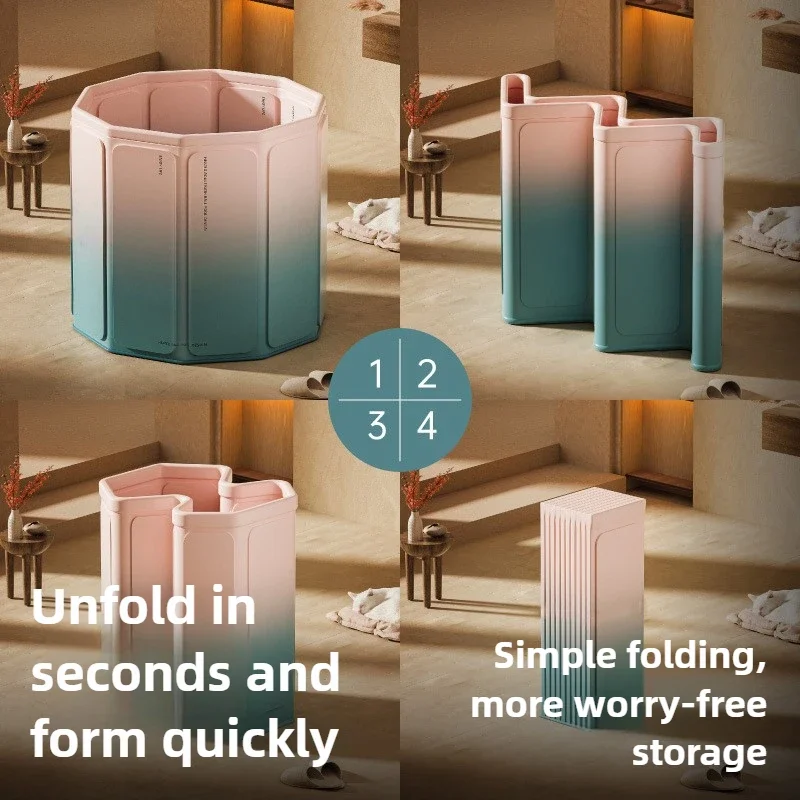 Installation-free Folding Portable Household PVC Bath Bucket Suitable for Adults and Children To Bathe All Over The Body 70 * 66 2