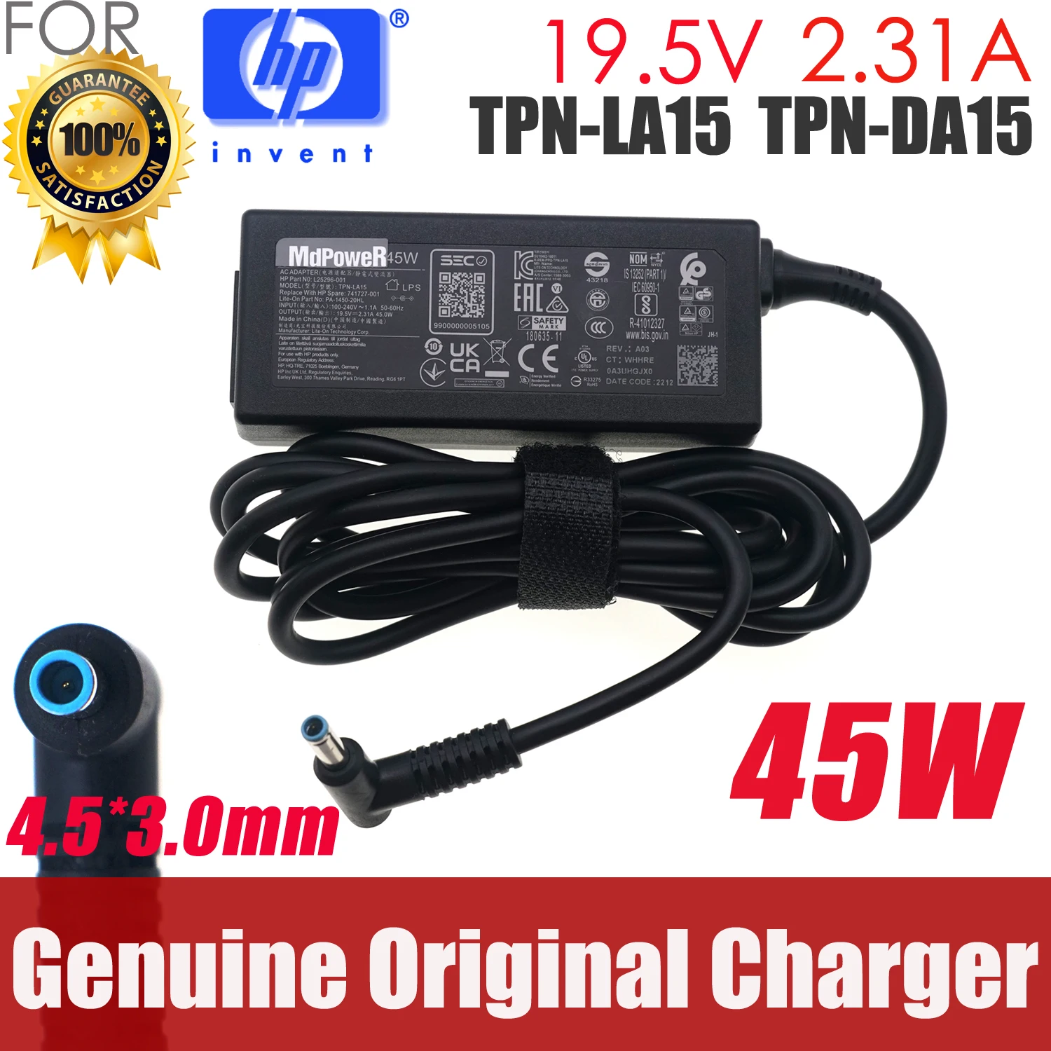 Genuine HSTNN-CA40 TPN-LA15 TPN-CA14 L25296-001 For HP ENVY 19.5V 2.31A 45W x360 AC adapter power Charger TPN-DA16
