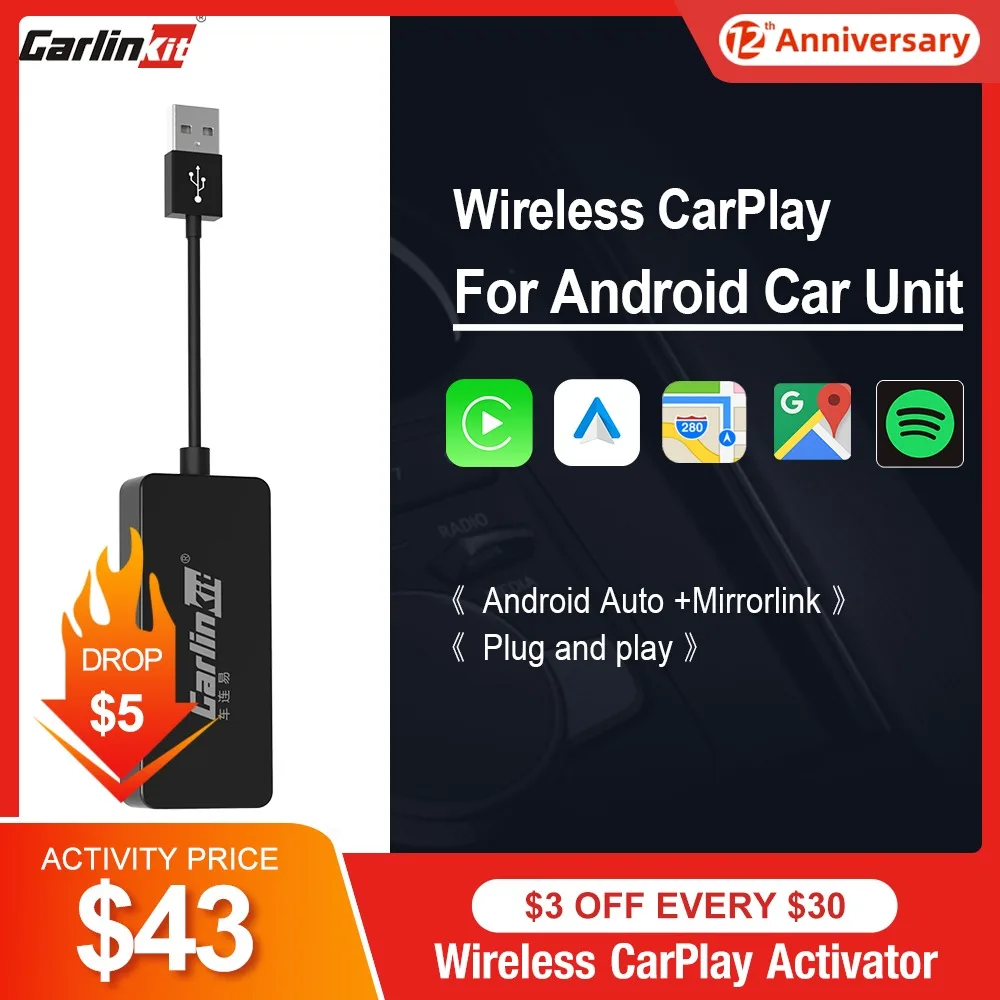 Carlinkit Wireless Connection Apple CarPlay Dongle for Android N