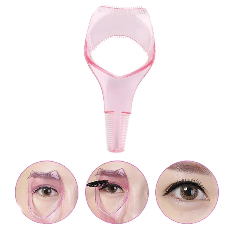 Makeup Tool Set 3 In 1 Mascara Shield Guard Curler Applicator Comb Guide Card Eyelash Tools