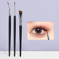 3pcs Eye Makeup Brush Ultra Fine Eyeliner Brush Set, Including Straight, Angled, Bent Tip, Suitable For Makeup 1