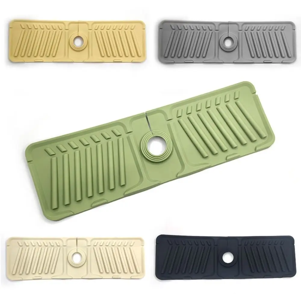 

Mildew Proof Faucet Mat Durable Drying Pads Foldable Sink Splash Guard Silicone Thicken Faucet Splash Pad Countertop Protection