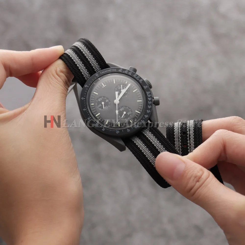 Versatile Nylon Waterproof Sports Watch Strap with Folding Buckle