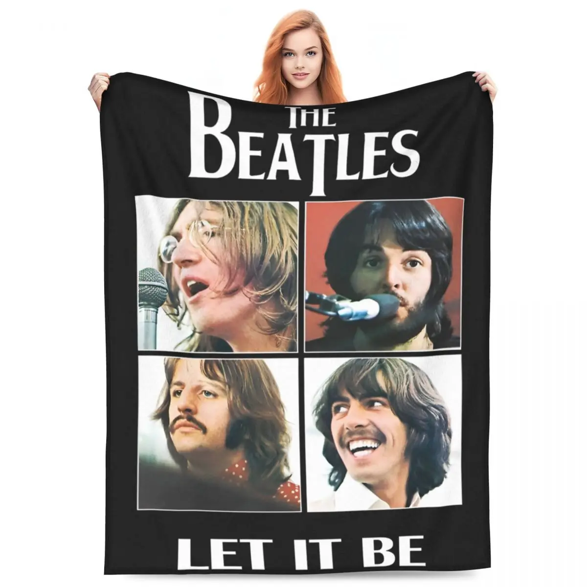 

Флисовое одеяло The Beatle рок-группы, весна/осень, дышащие мягкие покрывала для дивана