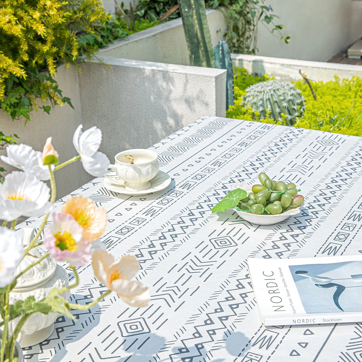 1pc, outdoor waterproof tablecloth, Bohemian 55 "*70" Table cloth, Outdoor Party, Camping 3