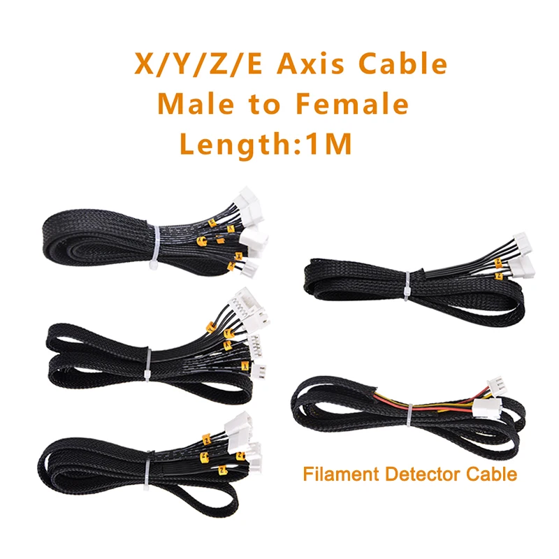 Motor e Limit Switch Cabo de Extensão x y z Eixo e Detector de Filamento Comprimento 1m Cabos para Ender3 Ender5 Cr10 3d Printer Parts