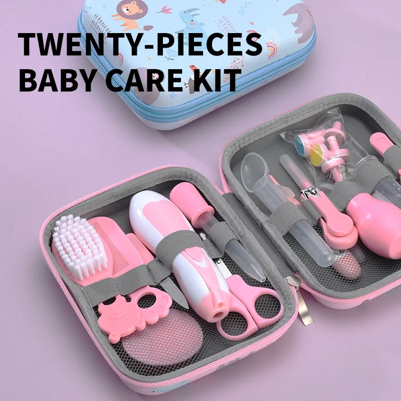 Mother and Baby Set, Children's Nail Clippers, Medicine Feeders, 20 Pieces Set, Comb Brushes EVA Bags, Care Material Safety
