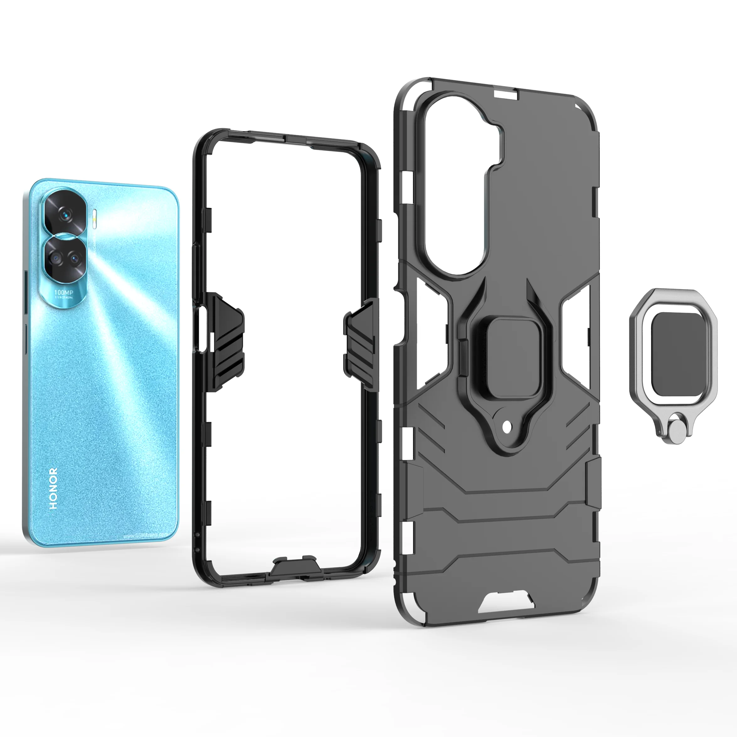 Ultimate Armor Shockproof Case with Metal Ring Stand and Bumper Protection