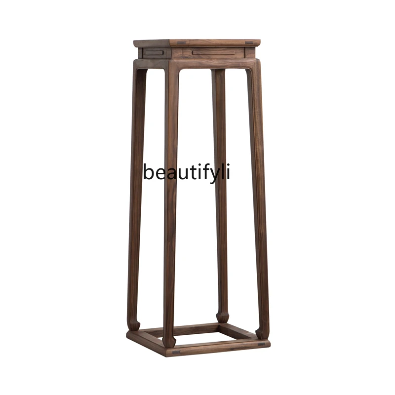 

Chinese Flower Stand North America Black Walnut Flower Rack Living Room Floor Bonsai Stand Solid Wood Side Table