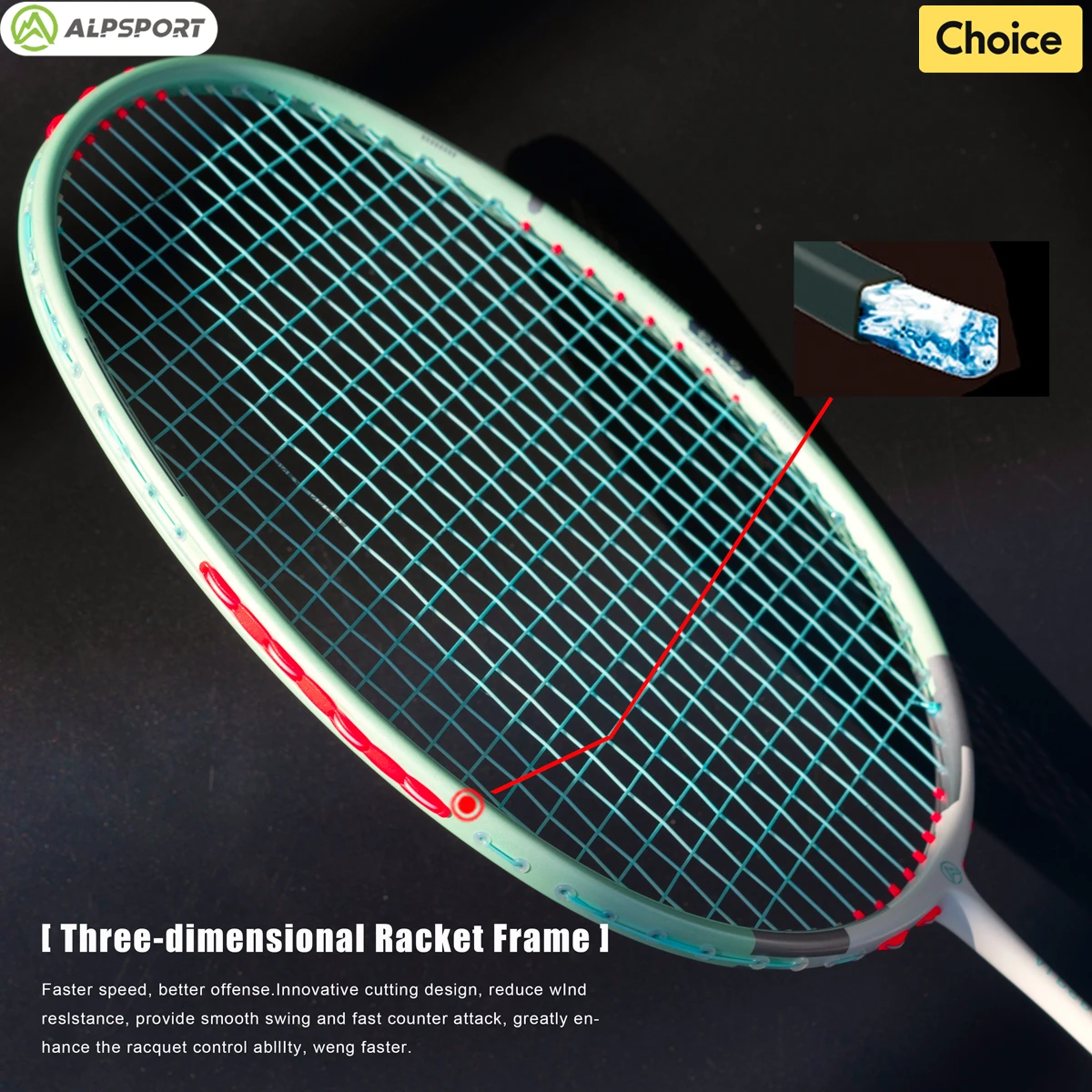 ALP YQ 4U Badminton Racket 22-35 Lbs Original Design Carbon Fiber Racket Professional Offensive Outdoor Sports Alpsport