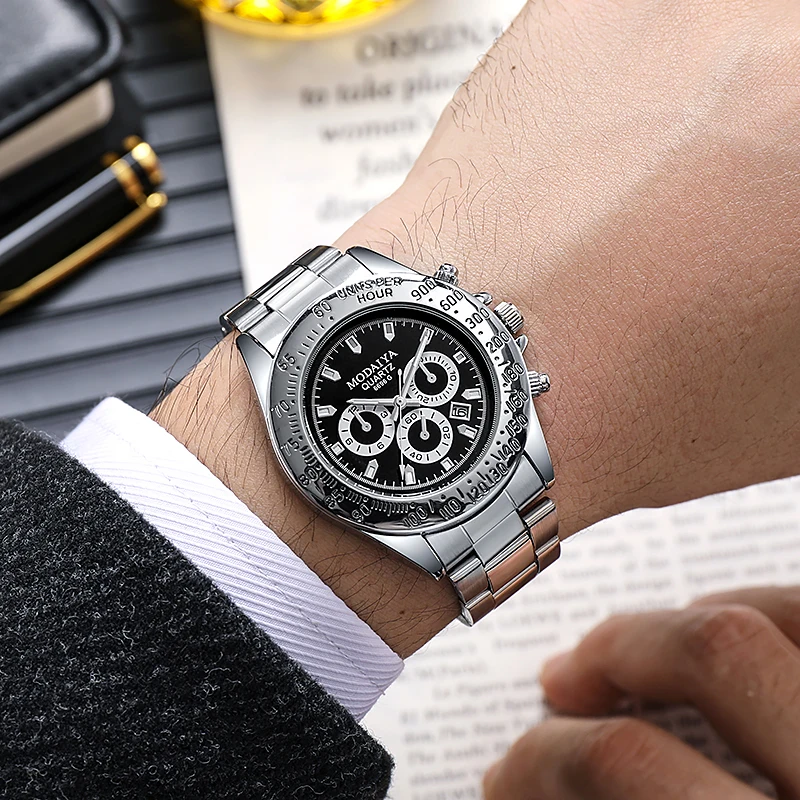 

Luxury Brand Men Watches 2022 Fashion Casual Waterproof Complete Calendar Stainless Steel Quartz Clock Male Military Wristwatch