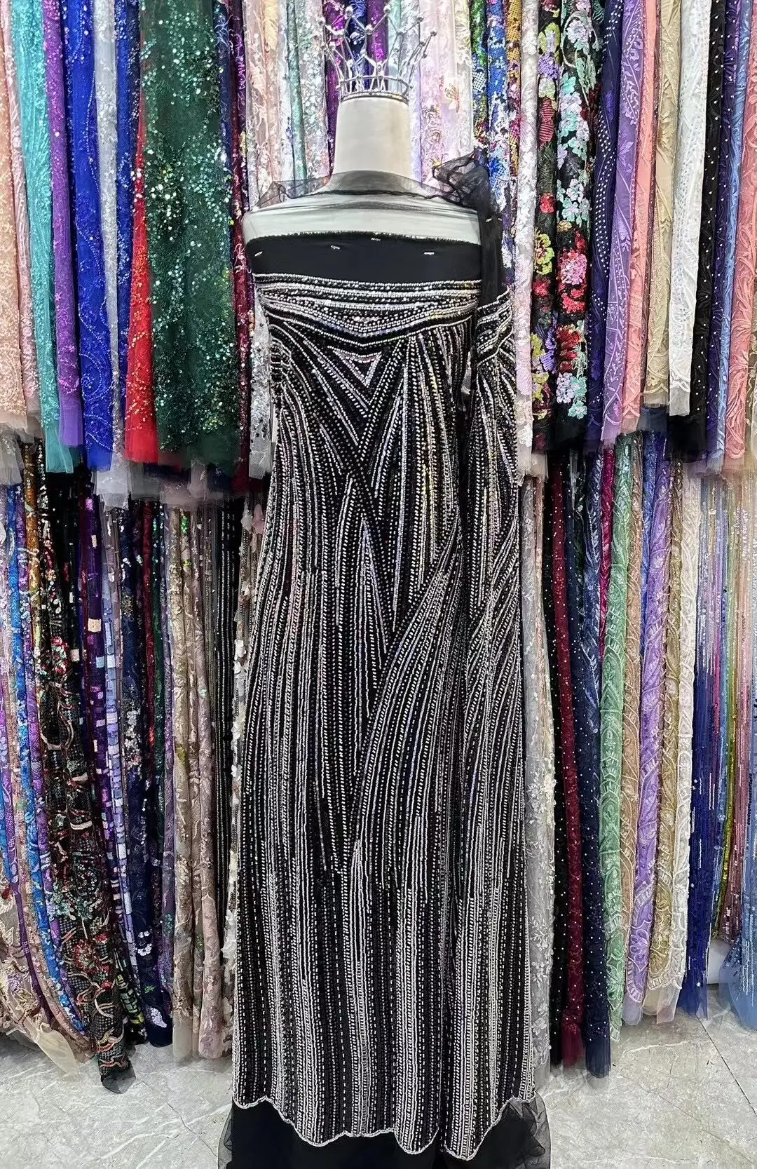 

Африканские бусины, кружевные ткани, искусственная Нигерия, сетка, фатиновые кружевные ткани с перьями