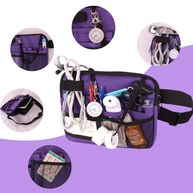 Nurse Fanny Pack Multi Pocket Waist Organizer Belt with Adjustable Waist Strap Nurse Tool Waist Pouch Organizer Pouch Portable 3
